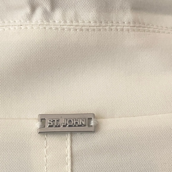 St. John Double Breasted Jacket Coat Cream Gray Size 2 wz tag - Picture 11 of 15